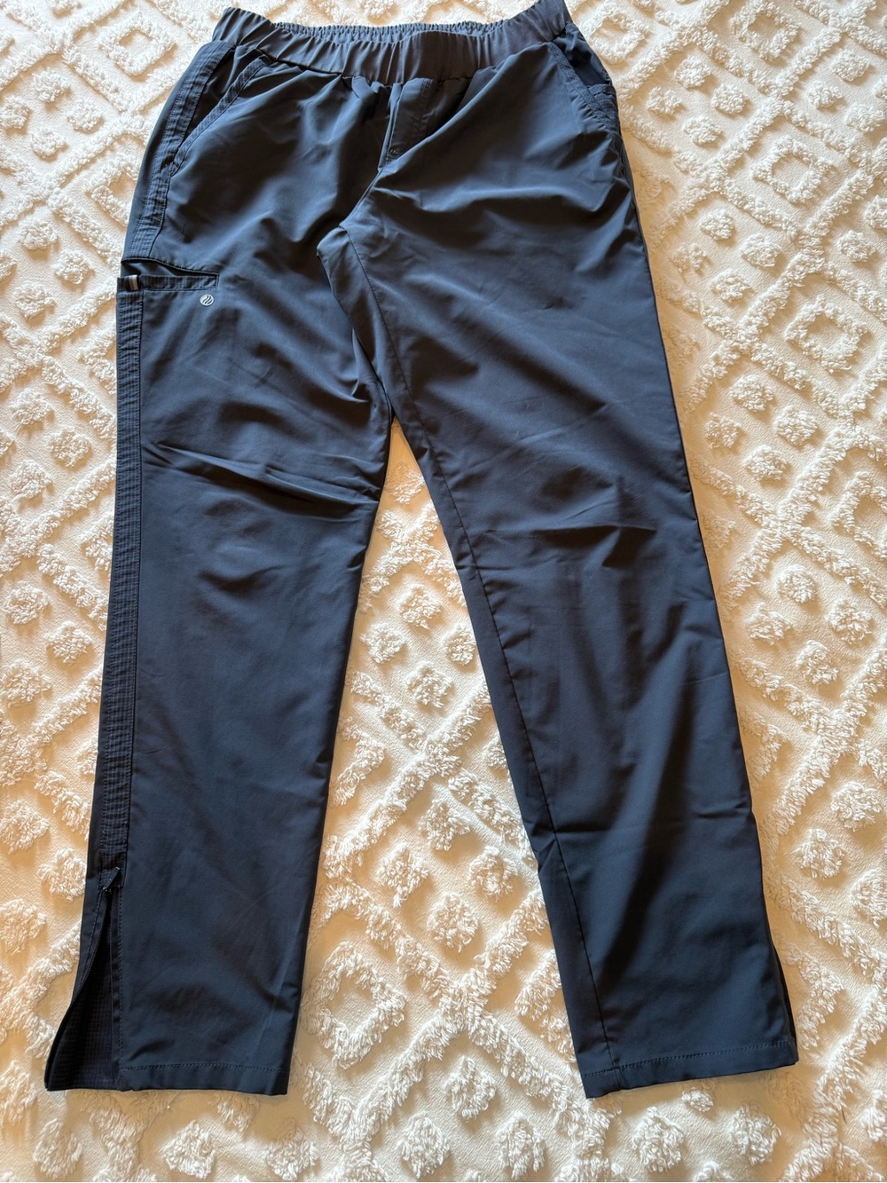 Barco Uniforms Black Stretch Scrub Jogger Pants with Zippered Ankles